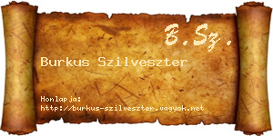 Burkus Szilveszter névjegykártya